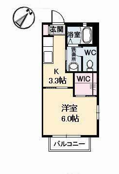 パレスHIROCO B棟(1K/1階)の間取り写真