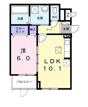 アビタ諸福(1LDK/3階)の間取り写真
