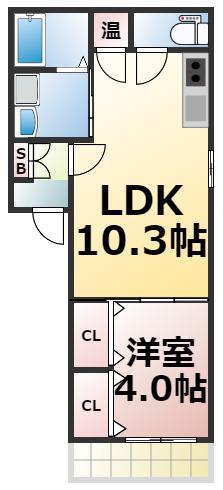 UPWARD IMAZATO(1LDK/2階)の間取り写真