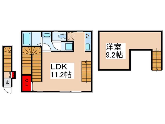 LOFT6(1LDK/2階)の間取り写真