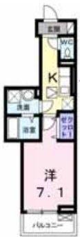 ラ コリーヌ N(1K/3階)の間取り写真