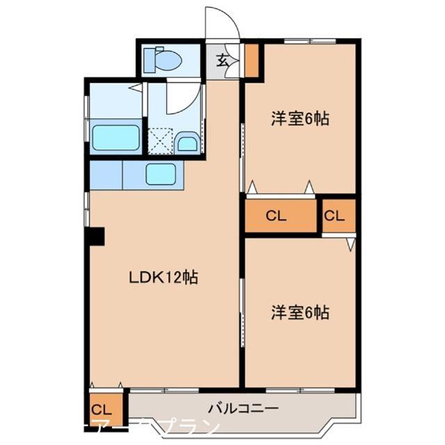 コーポヒカリ(2LDK/2階)の間取り写真