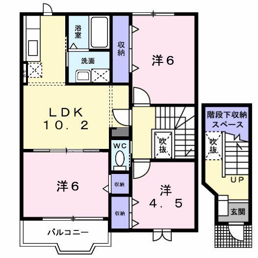 プレミオスカイB(3LDK/2階)の間取り写真