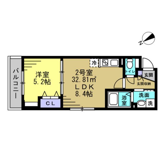 TSR京成津田沼(1LDK/2階)の間取り写真