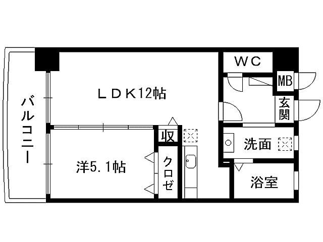 サンシャインIV(1LDK/10階)の間取り写真