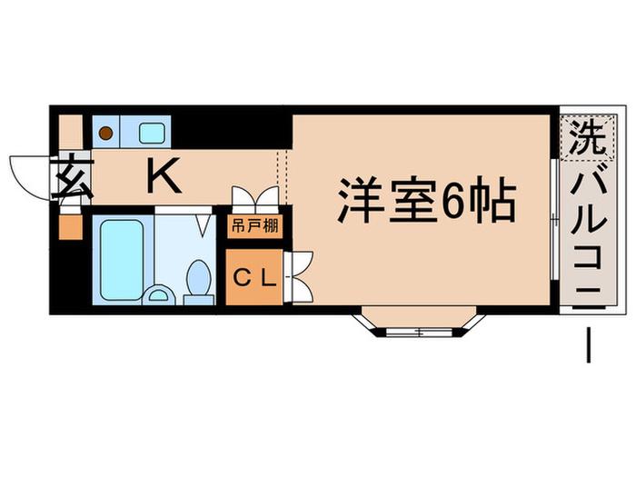 スカイコート高砂(1K/4階)の間取り写真