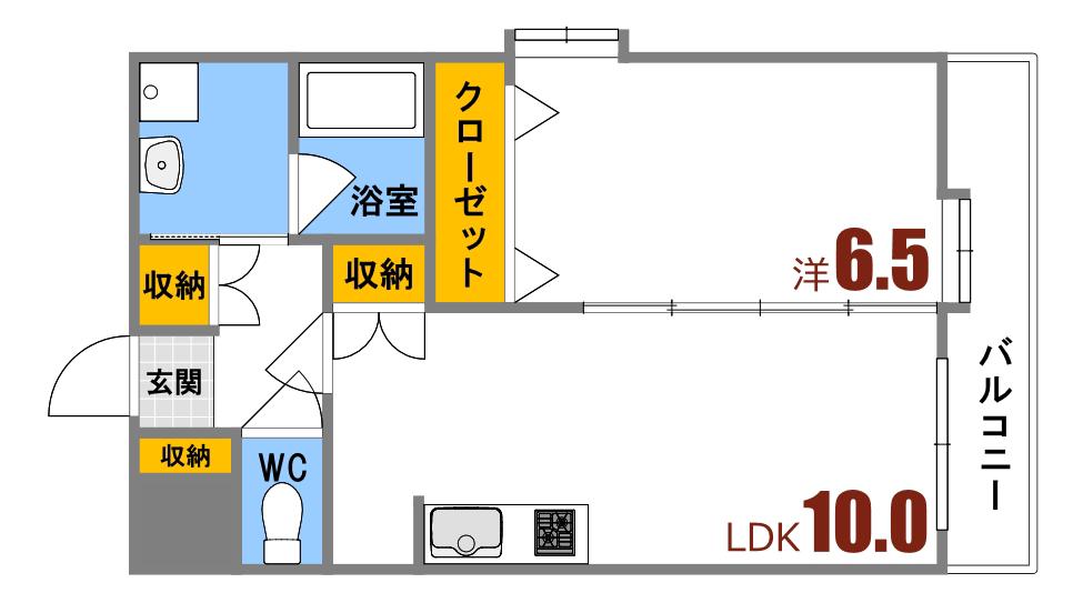 フレアコート(1LDK/3階)の間取り写真