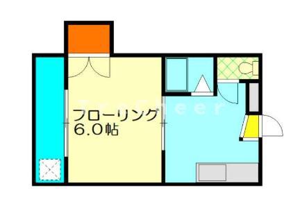 サンハイツ(1DK/2階)の間取り写真