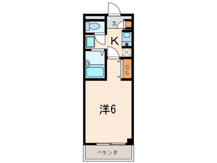 ラ・ビスタ藤江(1K/5階)の間取り写真