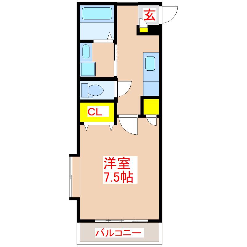 セランポールIII(1K/5階)の間取り写真