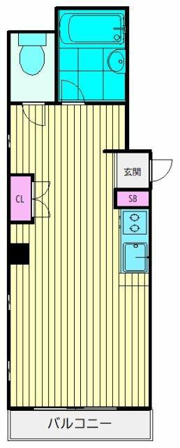 オーエフビル(ワンルーム/2階)の間取り写真