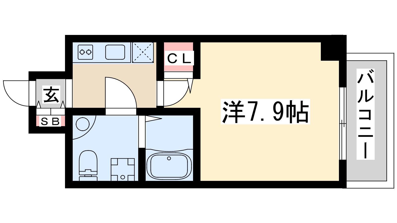 セレニテ江坂四番館(1K/3階)の間取り写真