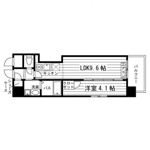 UNITOWER鹿児島中央(1LDK/8階)の間取り写真