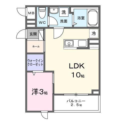 東羽衣6丁目アパート(1LDK/3階)の間取り写真