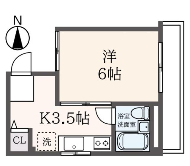 TANABENO.5ビル(1K/4階)の間取り写真