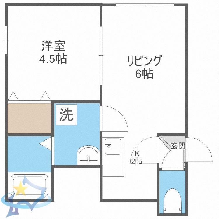 ル・ソレイユ(1LDK/2階)の間取り写真