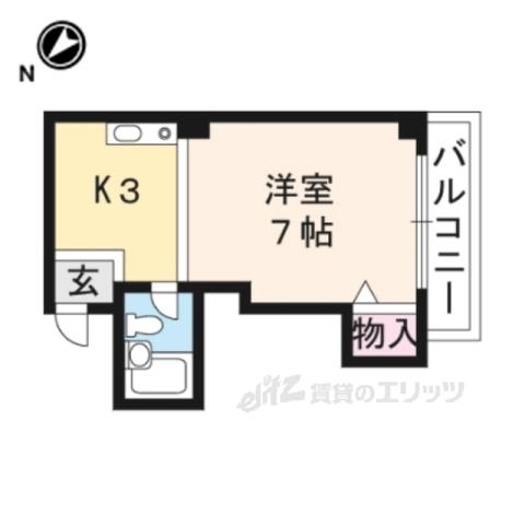 タイムスピア(1K/2階)の間取り写真