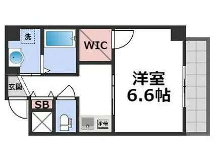 グランエクラ大今里南II(1K/7階)の間取り写真