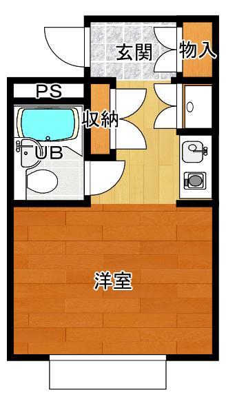 グレースマンション(ワンルーム/2階)の間取り写真