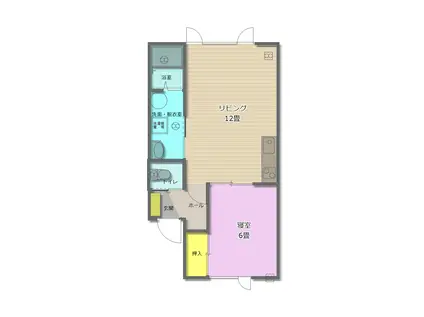 レオハウス(1LDK/1階)の間取り写真