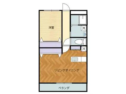 レオパレス宝PART2(1LDK/2階)の間取り写真