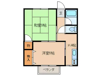 パールハイツ(2K/2階)の間取り写真