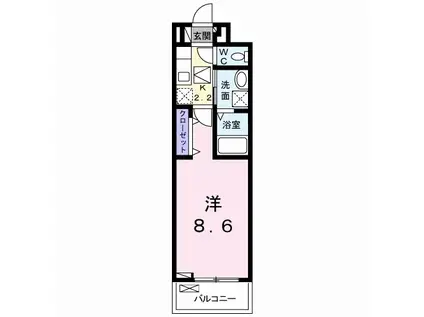 メゾン TOZEN(1K/1階)の間取り写真