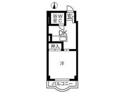 サンハイツ睦(1K/5階)の間取り写真