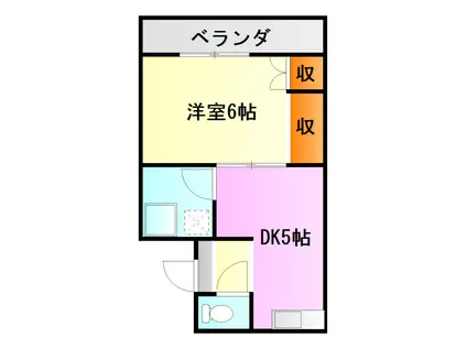 森川アパート(1DK/2階)の間取り写真