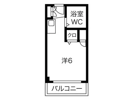 カルチェラタンIII(ワンルーム/2階)の間取り写真