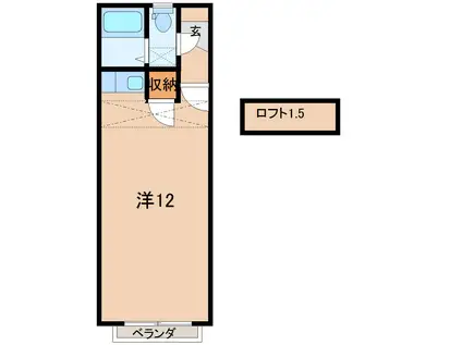 メゾンド・南福島(ワンルーム/2階)の間取り写真