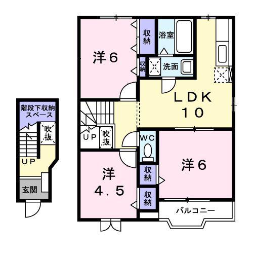 グレース クレストI(3LDK/2階)の間取り写真