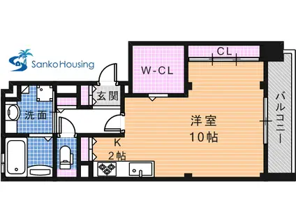 LS RESIDENCE NAKAMOZU(1K/2階)の間取り写真