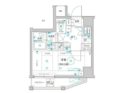 LEA横濱山手壱番館(1K/7階)の間取り写真