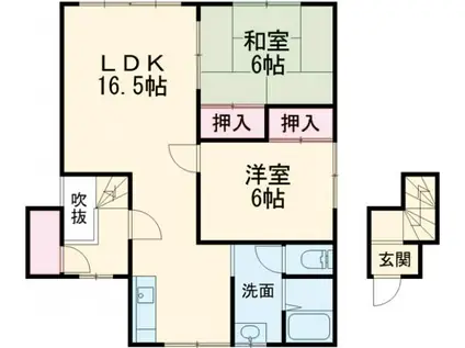 スターハイツ(2LDK/2階)の間取り写真