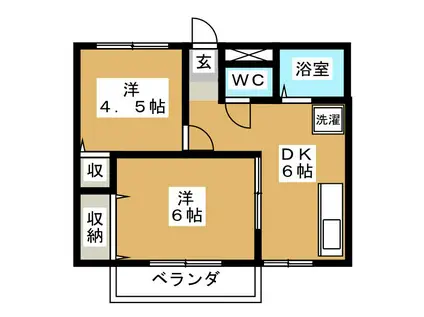 メゾニティー白井(2DK/2階)の間取り写真