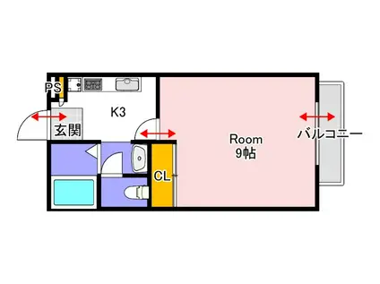 エステートピアM(1K/2階)の間取り写真