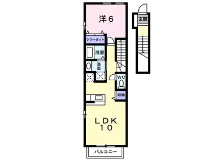 フォレストコート(1LDK/2階)の間取り写真