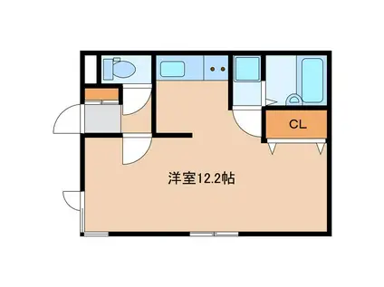 ヒルトン函館ベイ(ワンルーム/3階)の間取り写真