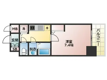 エスレジデンス江坂EMINENCE(1K/4階)の間取り写真