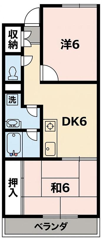 横尾マンション(2DK/4階)の間取り写真