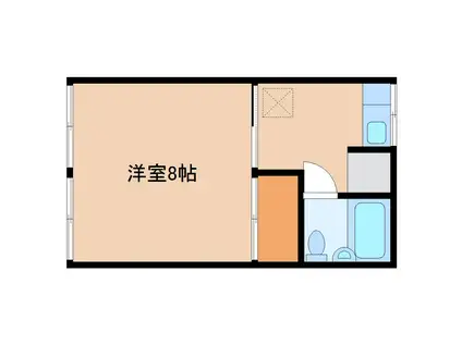 コーポ西大山(1K/2階)の間取り写真