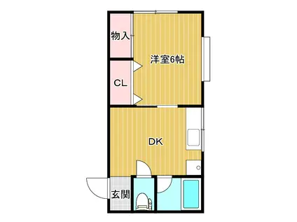 コーポラス上田(1DK/2階)の間取り写真