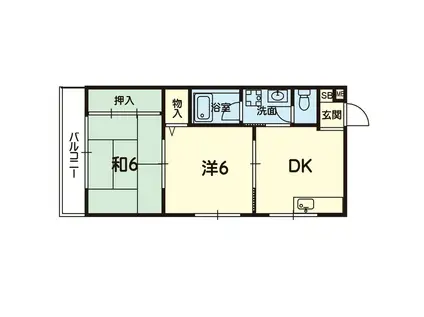 ボナ・黒石(2DK/2階)の間取り写真