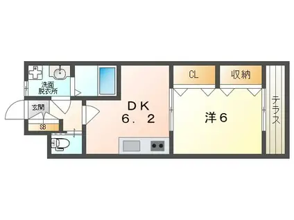 サニーハイツ(1DK/1階)の間取り写真