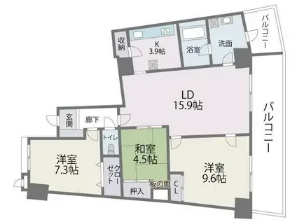 アイランドシティインフィニガーデンサウス棟(3LDK/6階)の間取り写真