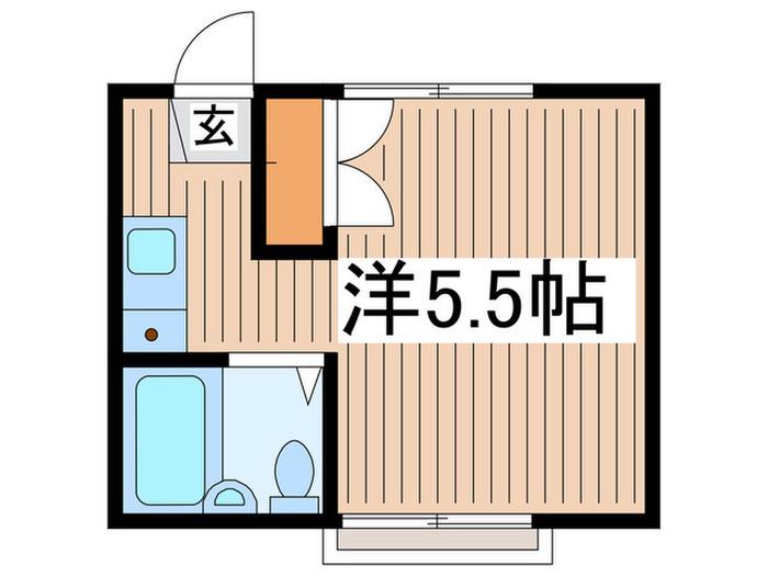 コリーヌ(ワンルーム/2階)の間取り写真