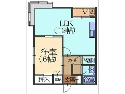 コーポサンロイヤル(1LDK/2階)の間取り写真