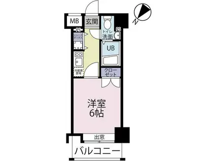 ダイナコートエスタディオ大濠公園(1K/7階)の間取り写真