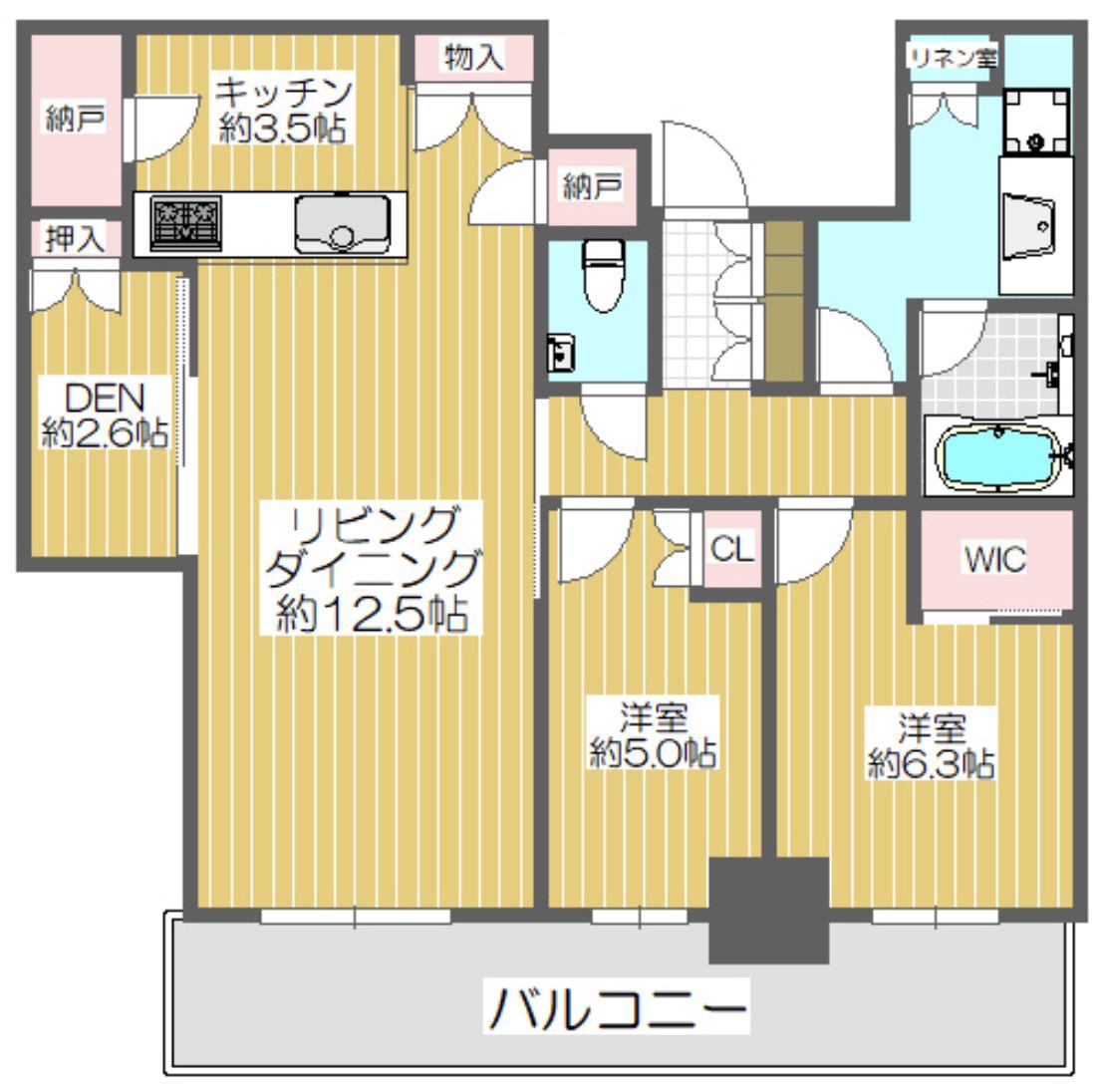 シエリアタワー大阪堀江(3LDK/42階)の間取り写真